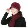 Nuevo Gorro de Punto Engrosado Cálido para Mamá de Mediana Edad y Ancianos, Otoño e Invierno, A Prueba de Frío, Gorro de Lana Cálido con Felpa para Abuela y Señora Mayor