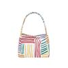 Bolsa Nova Estilo 2025 Moda Cor Color-Blocking Listrada de Ombro Bolsa para Trabalho e Deslocamento Grande Capacidade Feminina Compras Tendência
