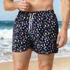Pantalones Cortos Florales de Piel de Durazno para Hombre Talla Europea Casual de Playa Bañador Secado Rápido Forrados Pantalones de Playa para Vacaciones en la Costa