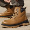 Zapatos de protección laboral de caña alta para las cuatro estaciones, zapatos resistentes al desgaste, anti-aplastamiento, anti-perforación, cómodos, de moda, zapatos de seguridad para hombre, zapatos de trabajo protectores al por mayor