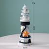 Farol Listrado Azul e Branco Grande Farol Marítimo Torre de Observação Estilo Mediterrâneo Decorações para Casa Enfeites Madeira Feita à Mão