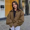 Chaqueta plisada de solapa estilo europeo y americano transfronteriza FCB para mujer, colección otoño 2026, en una paleta de colores que recuerda al estilo "Melaud"