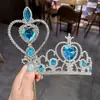 Tiara de Coroa Infantil Varinha Mágica Scepter Frozen Vestido de Princesa Brinquedo Acessório de Cabelo de Coroa para Meninas Estilo Infantil