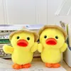 Lindo Bufanda Azul Marino Pato Peluche Colgante Llavero Decoración para Bolso de Pareja Muñeca Juguete Pequeño Juguete de Peluche