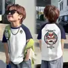 Camiseta de Manga Corta de Algodón Puro para Niños y Niñas, Nueva Moda de Verano para Bebés y Niños, Top Elegante, Camiseta Básica con Bloques de Color para Bebé, Camiseta de Moda