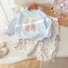 Pantalones cargo de otoño para niñas, dulces y lindos con muñecos de cachorros tridimensionales, pantalones casuales holgados, pantalones largos versátiles para el atuendo de otoño de las niñas