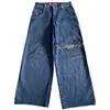 JeansJnco Y2K Personalizado para E-commerce Transfronteiriço, Modelo Largo com Bordado Vintage, Estilo Streetwear Hip-Hop, Calça Masculina de Perna Larga Harajuku