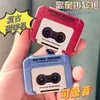Llavero creativo de grabadora de cinta retro, charm de bolsa de mini cassette, reproductor pequeño, juguete popular para niños y niñas