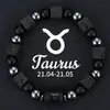 Pulsera de Obsidiana Cuadrada de Piedra Volcánica para Hombre Europea y Americana Transfronteriza Pulsera de las Doce Constelaciones Estilo Caliente de Amazon