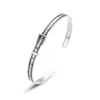 Pulseira de Prata Esterlina S925 Estilo Japonês para Mulheres, Pulseira com Tira de Couro Vintage Desgastado, Design de Nicho, Atacado de Joias de Luxo