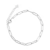 Pulseira de Prata de Lei 925 para Mulheres, Estilo Ins, Simples e Versátil, Corrente de Joalheria Moderna com Personalidade Estudantil Coreana, Estilo Minimalista