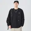 Camiseta Masculina de Manga Longa com Estampa de Carta Outono 2025 Estilo Japonês Solta Retrô Camiseta Mais Fácil de Combinar Camisa Básica Casual para Casal