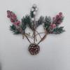 Navidad transfronteriza corte copo de nieve aguja de pino cuerda de cáñamo simulación piña fruto rojo fruta rica ratán decorativo corona árbol de Navidad