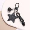 Novo Pingente Chaveiro Estrela de Cinco Pontas em Acrílico com Glitter Sino Fofo Argola Aberta Acessórios de Corrente Pingente para Conjunto de Fones de Ouvido
