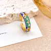 Anillo Venta Caliente Estilo Chino Anillo de Flor Hueca con Goteo de Aceite Nicho Gama Alta Lujo Ligero Temperamento Anillo Versátil No se Desvanece