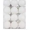 24 Enfeites de Bola Quadrada para Árvore de Natal Brilho Fosco Bola com Glitter Plástico Colorido de Natal Misturado 3CM 4CM