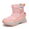 Botas de nieve para niñas, nuevos modelos de invierno, zapatos grandes de algodón estilo Noreste, forradas de felpa, engrosadas, cálidas, botas de media caña para exteriores para niños