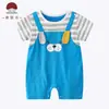 Celebridad de Internet Ropa de Verano para Bebé con Mangas Cortas y Gorro Unisex Mono de Bebé de Verano Delgado de Manga Corta Clase A Dibujos Animados Mochila Escolar