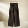 Pantalones de pierna ancha de moda nuevos de otoño hechos a medida, de cintura alta, adelgazantes, adecuados para ir al trabajo, casuales, holgados, versátiles, simples, de pierna ancha estilo traje