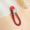 Lanyard Corto para Teléfono Móvil, Cuerda Trenzada de Nylon con Bloques de Color, Llavero Creativo, Correa de Muñeca Anti-Pérdida para Bolso y Botella de Agua, Accesorio para Colgar