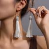 Pendientes largos con borlas y espiral de aleación de estilo étnico vintage para mujer