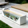 Liga de Alumínio Aço Inoxidável Paisagismo Tanque de Peixes Terraço Pátio Fonte Circulante Elemento Aquático Piscina de Paisagismo Acabada para Exterior