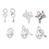 Plata de Ley S925 Plata Lisa Candado con Llave Colgante Accesorios Cuerda de Cuentas DIY Pulsera de Pareja Colgante Paquete de Materiales para Joyería