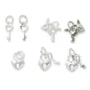Plata de Ley S925 Plata Lisa Candado con Llave Colgante Accesorios Cuerda de Cuentas DIY Pulsera de Pareja Colgante Paquete de Materiales para Joyería