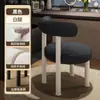 Cadeira de maquiagem em lã de cordeiro estilo creme, pequena cadeira de pelúcia, penteadeira de quarto com tubo curvo de luxo leve, cadeira simples para lazer em casa