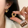 Pendientes Retro Estilo Coreano para Mujer, Diseño Hueco de Nariz, Estilo Geométrico de Moda, Clips para Orejas Sencillos, Pendientes de Personalidad Hip-Hop Europeos y Americanos, Modernos