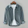 2026 Nueva Camisa Retro Perezosa de Pana de Manga Larga para Hombre Moda Juvenil Cardigan Casual Camisa Hombre