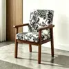 Silla Individual de Madera Maciza Red Social Sofá Perezoso Silla con Respaldo de Ocio para Balcón Silla de Recepción Negociación para Oficina Cafetería