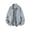 M-8XL2026 Camisa de trabajo estilo americano tie-dye de manga larga con cuello de solapa, chaqueta de moda de primavera para hombre talla grande