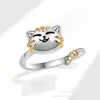 Anillo Sencillo Cuadrado de Diamante de Plata Esterlina S925 para Mujer, Anillo de Estilo Fresco Simple, Anillo de Circonita, Anillo de Diseño de Alta Gama