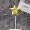 Caja de PVC Corazón Estrella Decoración para Pastel de Cumpleaños Velas Creativas Románticas Corazón Chapado en Diamante Velas con Forma de Corazón Dorado