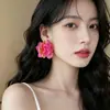 Pendientes de Flores Coloridas para Mujer, Pendientes Atmosféricos, Accesorios para Orejas Frescos y Dulces Estilo Bosque, Pendientes de Pétalos de Gama Alta de Nicho al por Mayor