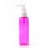 Botella de PET de hombro plano de 100 ml con boca 24, bomba dosificadora con clip de color, clip, botella para champú con botón
