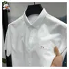 Camisa de manga larga de alta gama para hombre, nueva para primavera y otoño, bordada, sin planchado, moda, camisa de pulgada, casual de negocios, camisa de cuadros