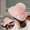 Sombrero de Pescador de Ala Ancha para Cubrir la Cara, Sombrero de Sol Negro de Goma con Protección Solar y Lazo, Sombrero Versátil de Verano Estilo Coreano para Mujer