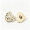 Botón con Perla y Strass en Forma de Corazón Cosido a Mano Botón de Perla de Puntos Corazón de Amor Botones con Puntos de Aceite Dorado Sensación de Alta Gama Accesorio de Alta Calidad
