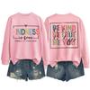 Sé Amable Sé Valiente Sé Sincero Moda Amazon Otoño e Invierno Cómoda y Holgada Sudadera con Estampado de Doble Cara para Mujer