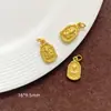 Pingente Pequeno Antigo Banhado a Ouro Cor 18K Conserva Cor Esmalte Oco Sorte Fortuna Pingente Pequeno DIY Pingente Feito à Mão Contas para Joias