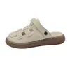 Sandalias tejidas cerradas de suela gruesa, casuales, sencillas y modernas para mujer, nuevas de verano 2026, blancas, versátiles, estilo romano