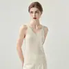 Camisola sin mangas de cachemir para mujer con cuello en V, top interior acanalado ajustado, nuevo suéter de otoño e invierno, moderno