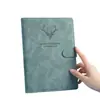 Cuaderno A4 con Logo Personalizado, Piel PU Engrosada, Cuaderno para Reuniones de Negocios, Diseño de Cabeza de Ciervo de Alto Valor, Diario de Estudiante