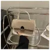 Nueva Moda Retro Coreana Simple Cerradura 2025 Empalme Viajero Bolso de Hombro Cruzado Bolso Cuadrado Pequeño para Mujer