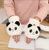 Guantes Cálidos de Felpa de Conejo Lindos de Invierno para Mujer, Estilo Coreano con Pestaña Superior Bordado de Dibujos Animados, Estilo Estudiante Engrosado a Prueba de Frío