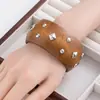 Pulsera de Madera con Estrella Vintage Americana para Mujer, Pulsera Ancha Sexy Exagerada, Pulsera Estilo Bohemio de Primavera y Verano
