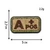 Parche Táctico de Tipo de Sangre Bordado 3D Tipo Brazalete de Primeros Auxilios Tipo A Tipo B Tipo O +Pos Tira de Tipo de Sangre para Exteriores Velcro
