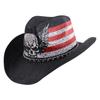 Sombrero Vaquero Occidental de Nuevo Estilo Transfronterizo, Sombrero de Paja de Ala Ancha, Sombrero de Sol para Hombre, Sombrero de Jazz para Fiesta y Actuación